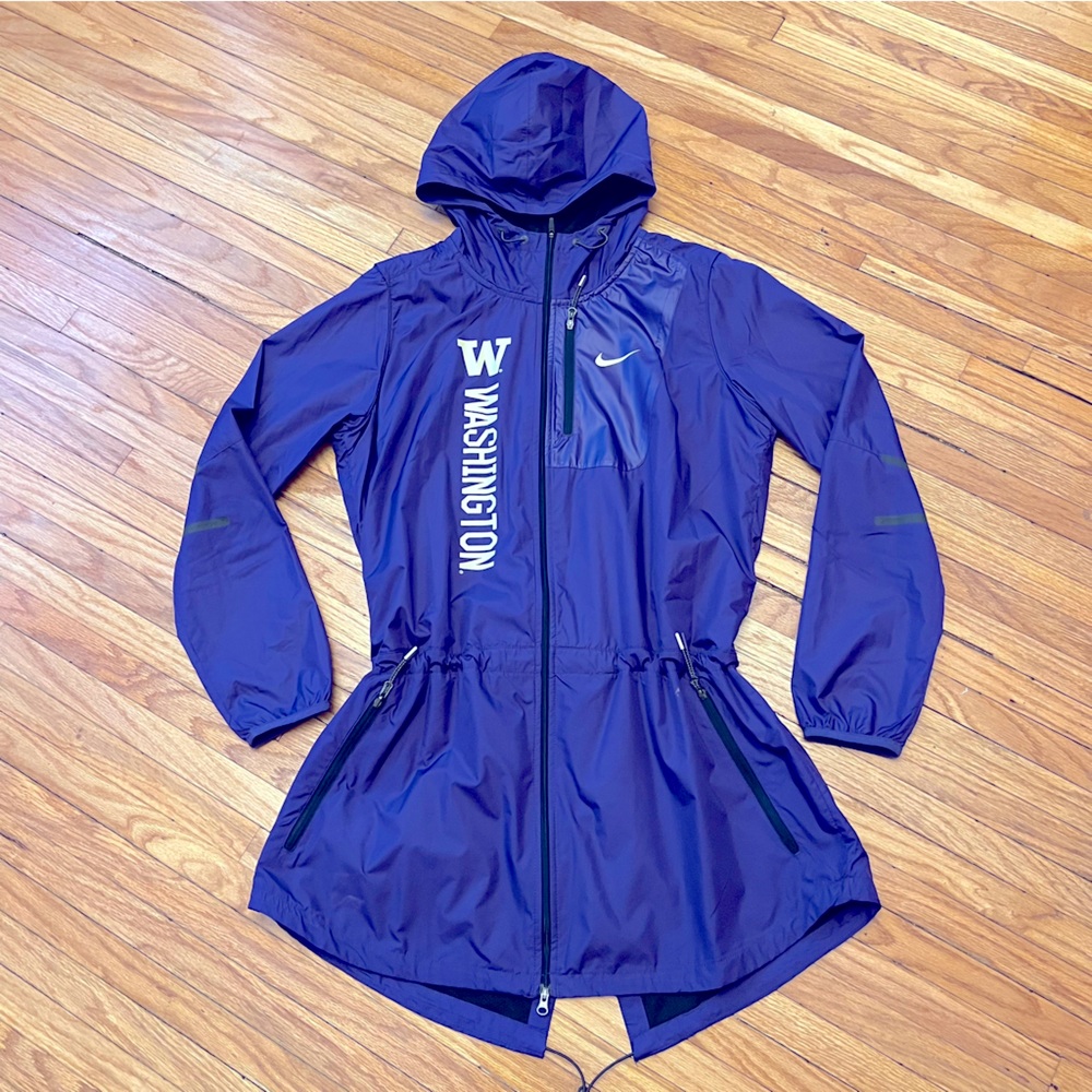 $175 Washington Huskies Team Issued Vtg Nike Tech Hooded Rain Jacket Lg Purple